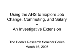 Impact of Moving and Job Changes on Commuting Time