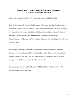 Theory and Practice in the Design and Conduct of