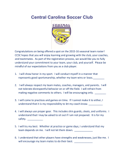 CCSC Players Contract - Central Carolina Soccer Club
