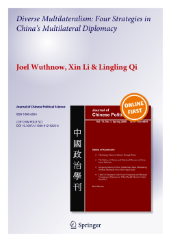 Diverse Multilateralism: Four Strategies in China`s Multilateral