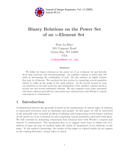 Binary Relations on the Power Set of an n-Element Set - EMIS