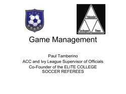 Game Management - Triangle Soccer Referees
