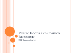 Public Goods and Common Resources