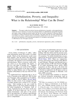 Globalization, Poverty, and Inequality: What is the Relationship