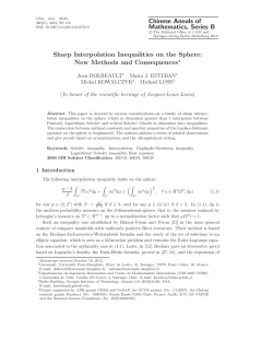 Chinese Annals of Mathematics, Series B Sharp Interpolation