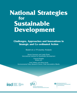 National Strategies for Sustainable Development