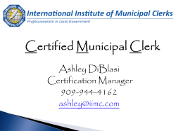 Certified Municipal Clerk Program