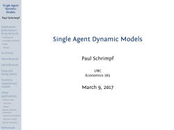 Single Agent Dynamic Models