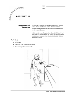 Sequence of Bounces ACTIVITY 12 - TI Education