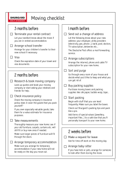 Moving checklist