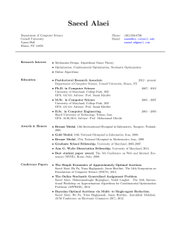 Saeed Alaei - Cornell Computer Science