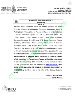 important instructions for tenderers