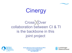 Cinergy presentation - Northern Periphery Programme