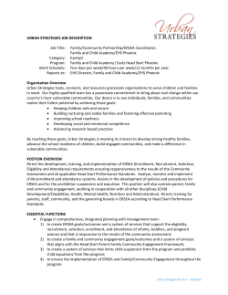 URBAN STRATEGIES JOB DESCRIPTION Job Title: Family