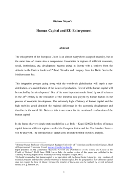 Human Capital and EU-Enlargement