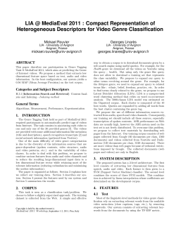 LIA @ MediaEval 2011 : Compact Representation of Heterogeneous