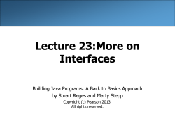 Lecture 23:More on Interfaces