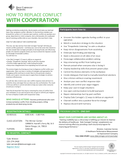 How to Replace Conflict - Dale Carnegie Training