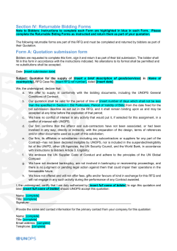 RFQ for Goods/Services - Myanmar Opportunities