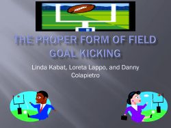 The Proper Form of Field Goal Kicking