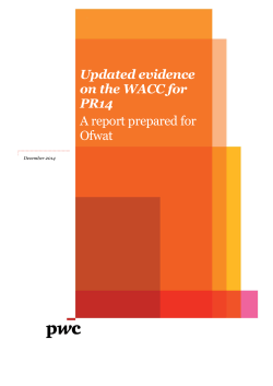 Updated evidence on the WACC for PR14 A report prepared for Ofwat