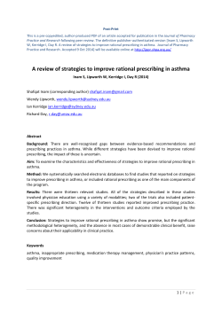 A review of strategies to improve rational prescribing in asthma