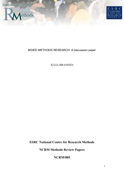 mixed methods paper - NCRM EPrints Repository