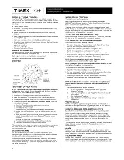 TIMEX® iQ+™ MOVE FEATURES MINIMUM REQUIREMENTS