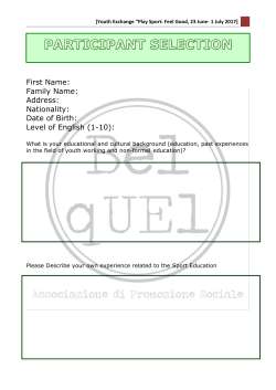 Application Form Play sport feel good