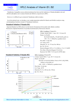 HPLC Analysis of Vitamin B1, B2