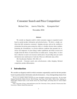Consumer Search and Price Competition