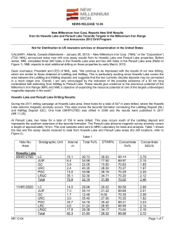 Hole No. Area Stratigraphic Unit Interval m Total Fe% DTWR