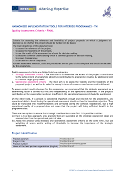 INTERACT Seminar on the European Grouping of Territorial
