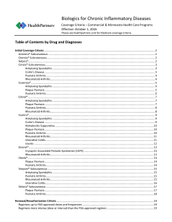 Biologics Chronic Inflammatory Disease Coverage