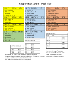 Cooper High School - Pool Play