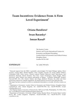 Team Incentives: Evidence From A Firm Level - STICERD