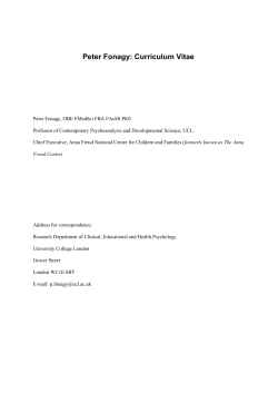 Peter Fonagy full CV