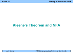 Lecture 11: Theory of Automata:2014 Asif Nawaz PMAS