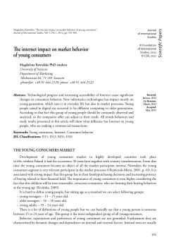 The internet impact on market behavior of young consumers