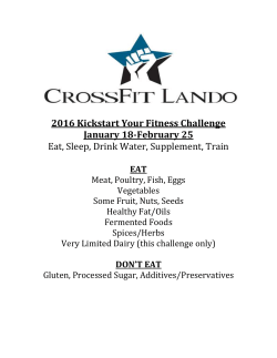 2016 Kickstart Your Fitness Challenge Score Sheet