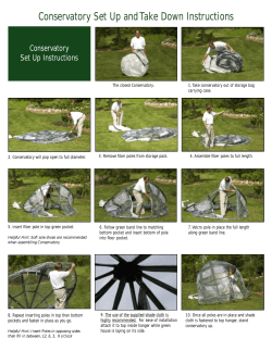 Conservatory Set Up and Take Down Instructions