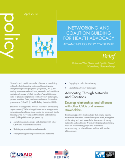 Networking and Coalition Building for Health Advocacy