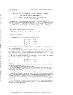 Stable Solutions for the Bilaplacian with Exponential