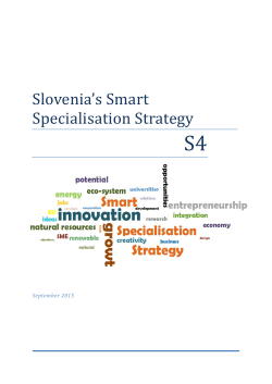 Slovenia`s Smart Specialisation Strategy (S4)