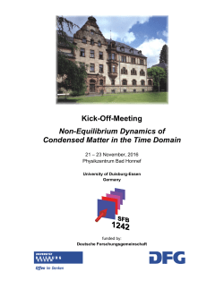 Kick-Off-Meeting Non-Equilibrium Dynamics of Condensed Matter in