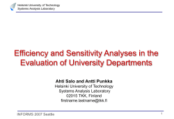 Efficiency and Sensitivity Analyses in the Evaluation of University