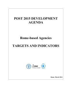 targets and indicators by the Rome-based