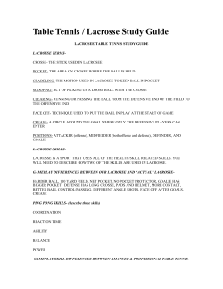 Table Tennis / Lacrosse Study Guide