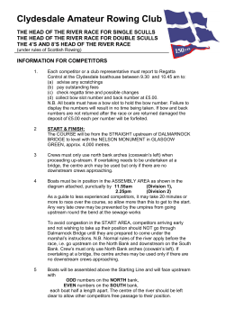 Information for Competitors - Clydesdale Amateur Rowing Club