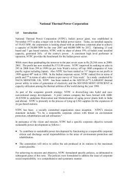 Corporate Social Responsibilities - Practices in NTPC